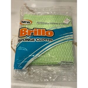 Vintage Brillo Sponge Cloths 2 Count Cellulose Reusable Cleaning New‎ Old Stock